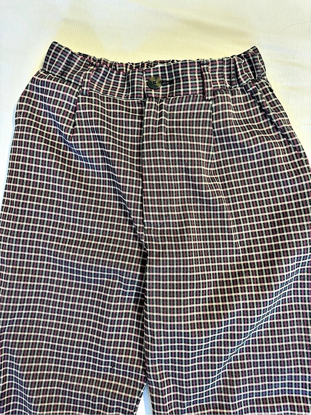 Pull&Bear Plaid Trousers in Black & Pink Size Medium